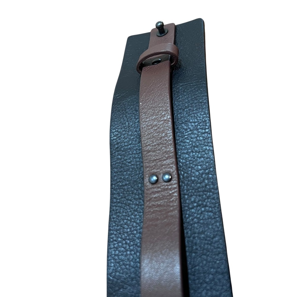 Eileen Fisher Belt Womens Black Brown Leather Wide-Waist Studded Size XS - Picture 5 of 6